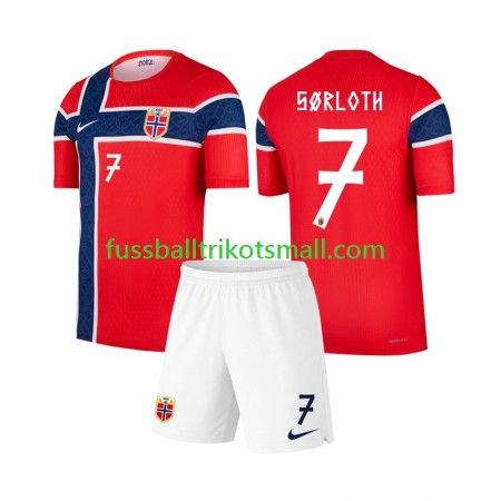 Fußballtrikots Norwegen Alexander Sorloth 7 World Cup Kinder 2026 Kurzarm Heimtrikotsatz kaufen